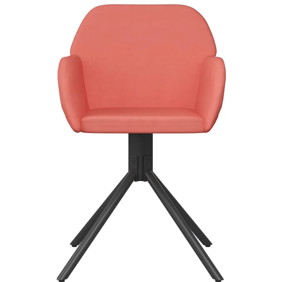 vidaXL Eetkamerstoelen draaibaar 2 st fluweel roze, foto 4