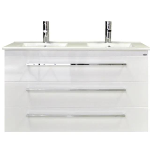 Sanicare Badkamermeubelset Sanicare Q1 3 Soft Close Lades Hoogglans Wit 121x46 cm
