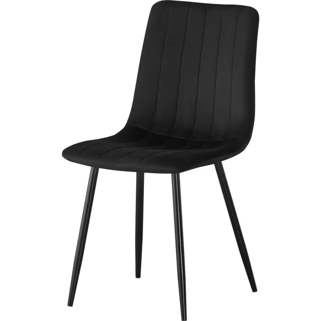 Luxury4Home IRIS - Eetkamerstoel - Zwart Velvet - Pikote