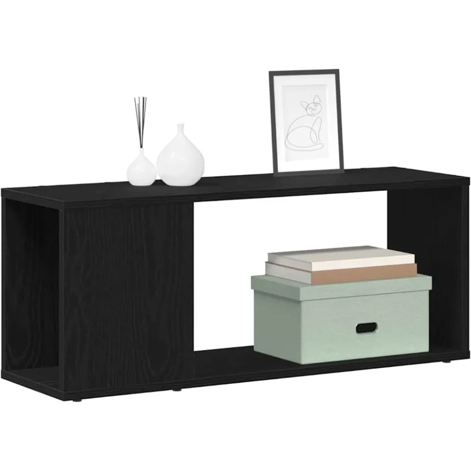 vidaXL Tv-meubelset 80 x 24 x 32 cm Zwart Eiken Bewerkt hout