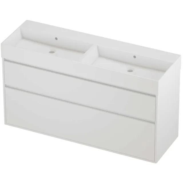 Proline Zara Badmeubelset Porselein Loft 140x46x78 cm Glans Wit Mat White Mat Wit