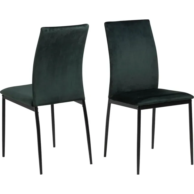 Giga Living Eetkamerstoel Grondal - Donkergroen - Zithoogte 48,5cm - Set van 4