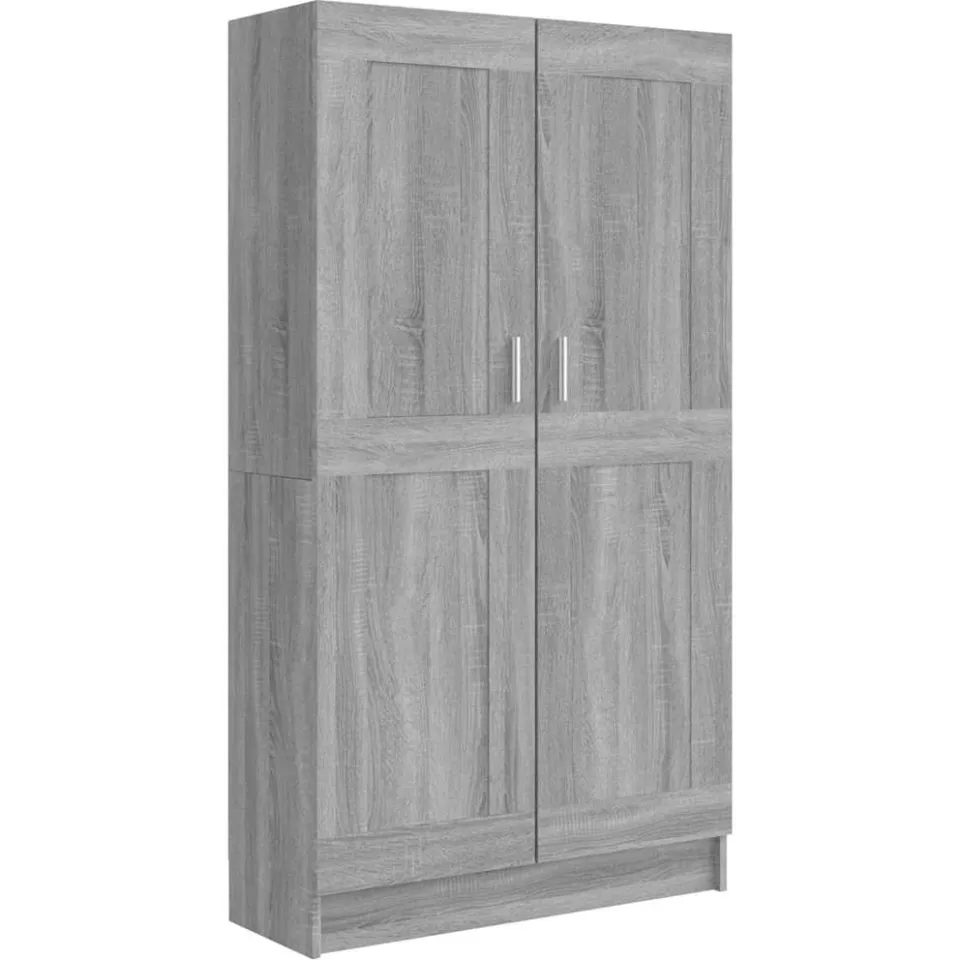 vidaXL Boekenkast 82,5x30,5x150 cm bewerkt hout grijs sonoma eiken, foto 3