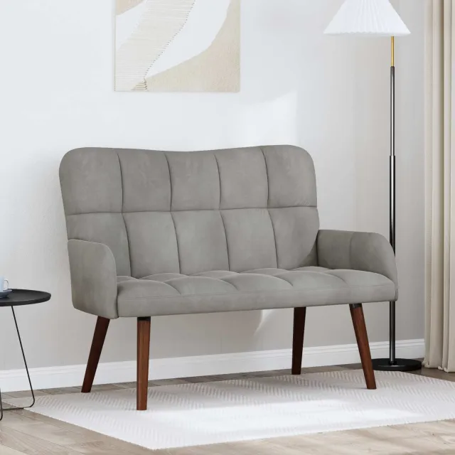 vidaXL 2-Zits Sofa Lichtgrijs 115 x 61 x 87 cm fluweel