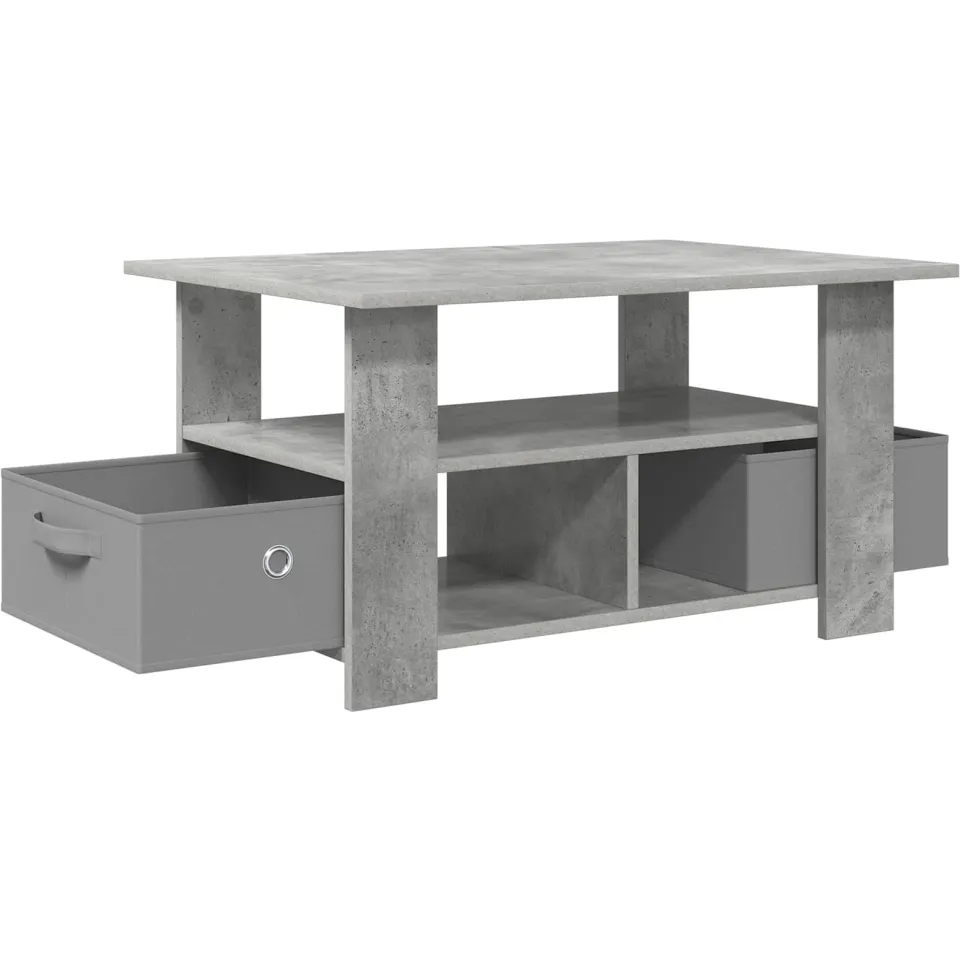 vidaXL Salontafel Beton Grijs 77 x 55 x 42 cm Bewerkt hout, foto 3