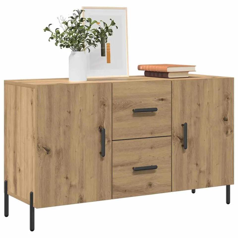 vidaXL Dressoir 100x36x60 cm bewerkt hout artisanaal eikenkleurig, foto 3
