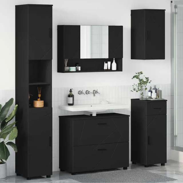 vidaXL Badkamermeubelset 5 st Zwart 35 x 30 x 192 cm, foto 2