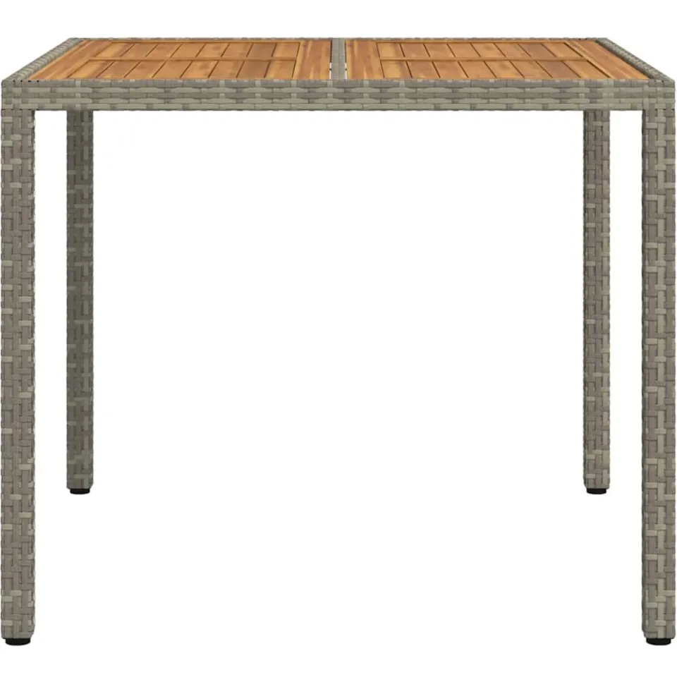 vidaXL Tuinstafel Grijs 90 x 90 x 75 cm poly rattan