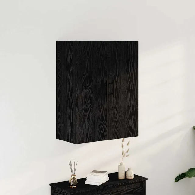 vidaXL Wandkast Zwart Eiken 69,5 x 34 x 90 cm Bewerkt hout, foto 2