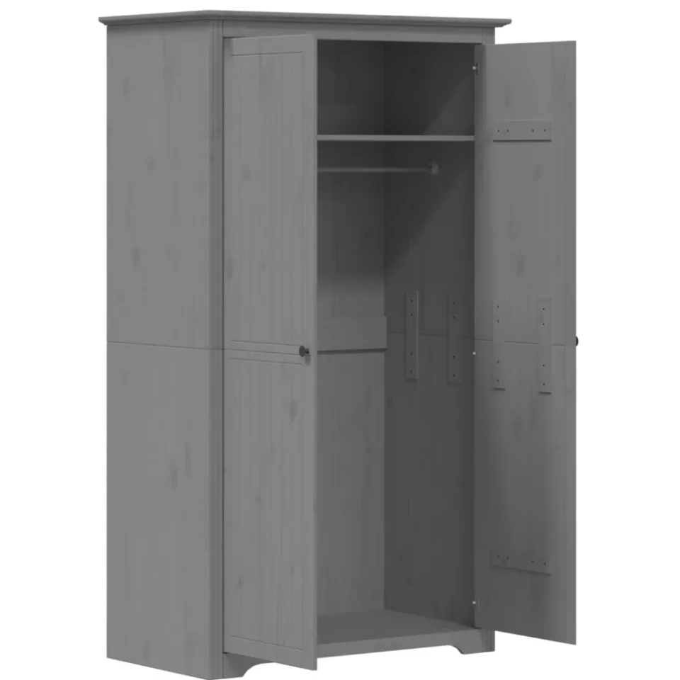 vidaXL Kledingkast BODO 99x53,5x173 cm massief grenenhout grijs, foto 4