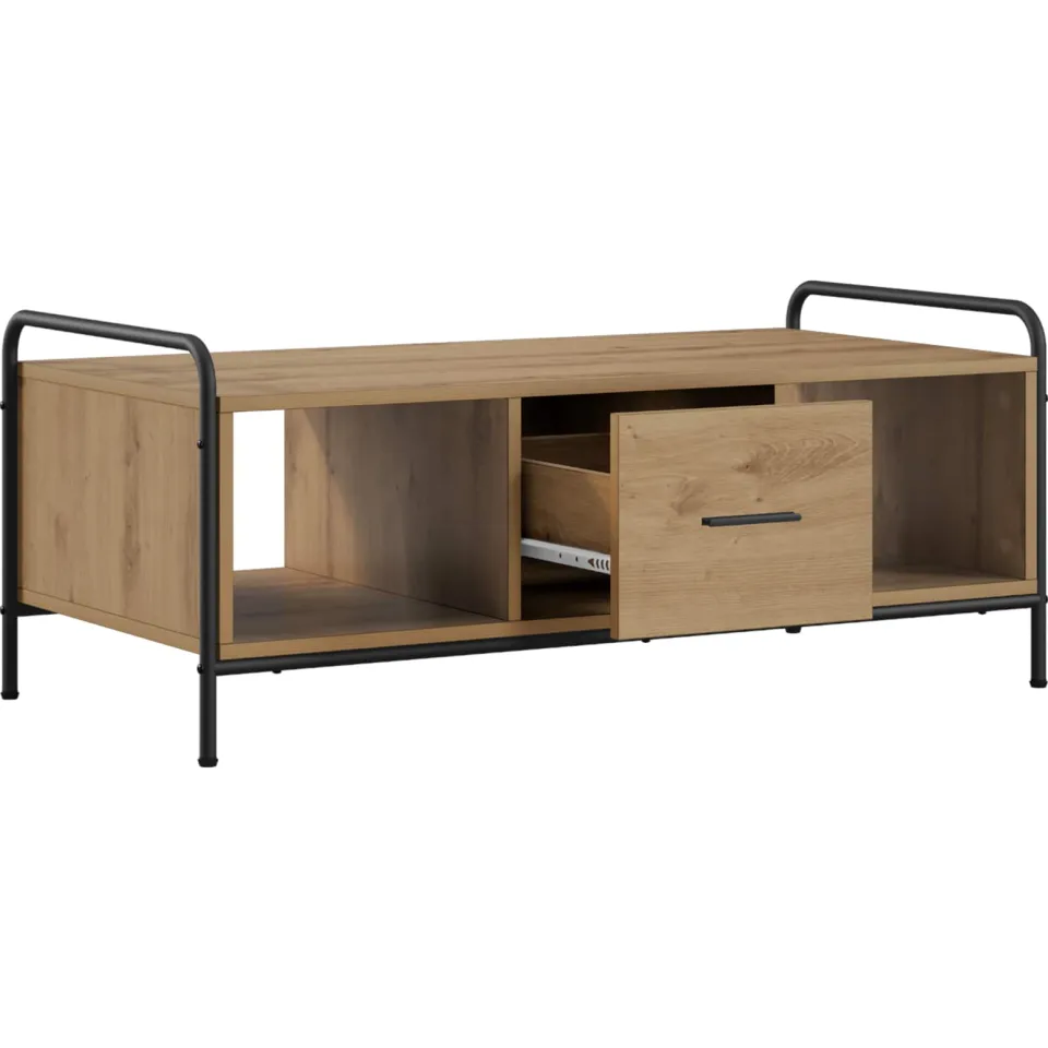 vidaXL Salontafel Artisanaal eiken 99,5 x 49 x 41 cm Bewerkt hout Bruin
