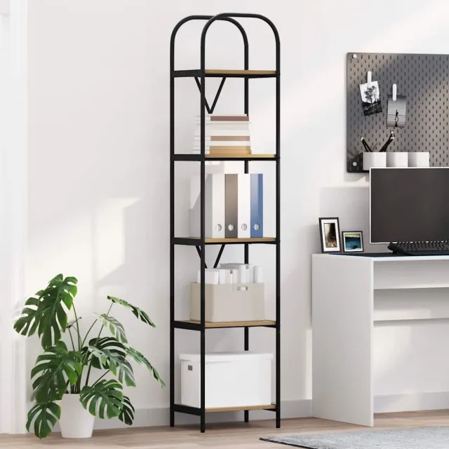 vidaXL Boekenkast 5-laags 40 x 30 x 183 cm Bewerkt hout Artisan Eiken, foto 2