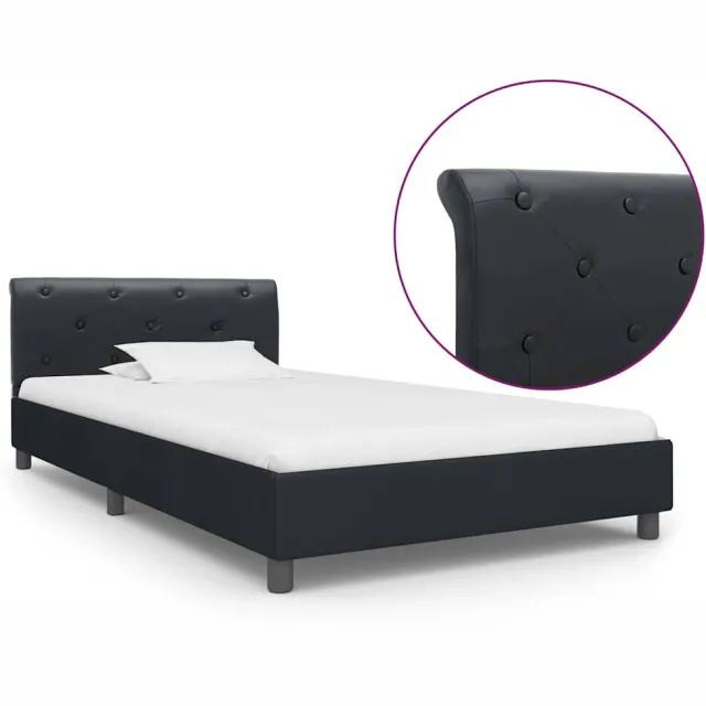 vidaXL Bedframe kunstleer zwart 100x200 cm