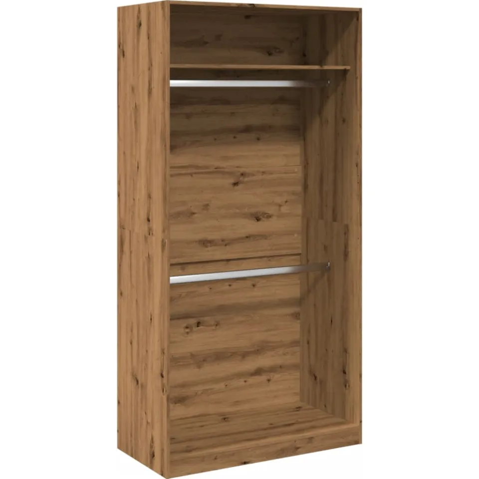 vidaXL Kledingkast 100x50x200 cm bewerkt hout artisanaal eikenkleurig, foto 3