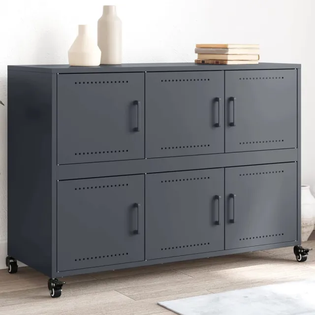 vidaXL Dressoir 100,5x39x72 cm staal antracietkleurig, foto 2