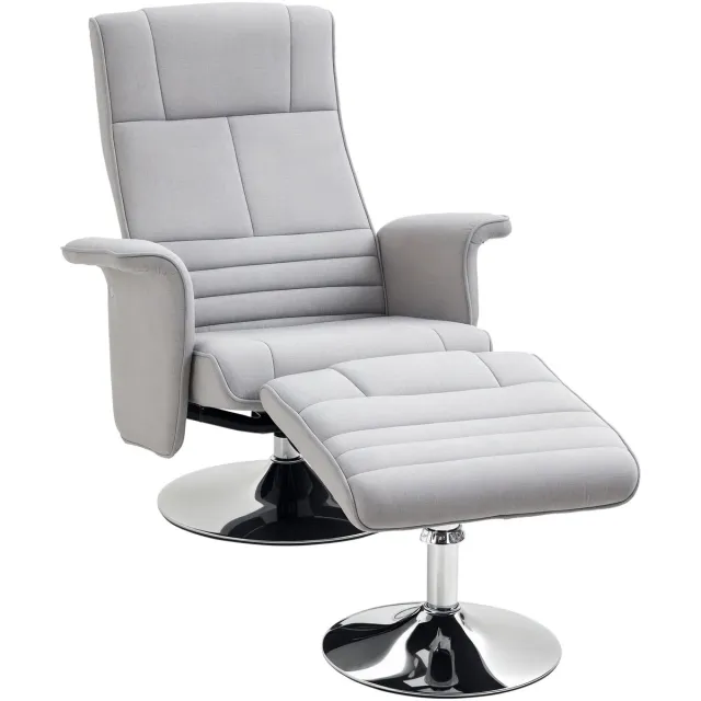 GranMaison Massagestoel - Relaxfauteuil - Zetel - Stof - 1 persoons - Met armleuning - Zeer comfortabel - Elektrisch - Lichtgrijs