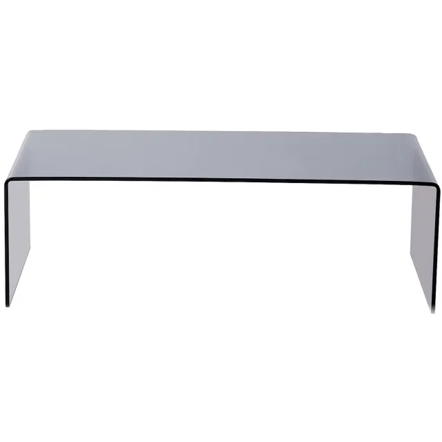 Vente-unique Salontafel van gebogen gehard gerookt glas - Zwart - ALONZO