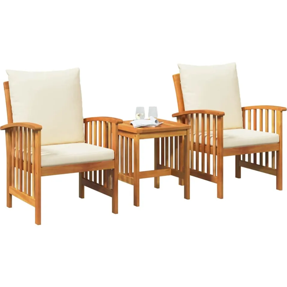 vidaXL Tuinbankenset 3 st Olie naturel Massief Acaciahout Bruin