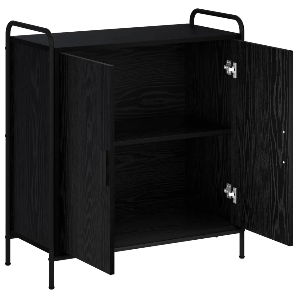 vidaXL Dressoir Zwart eiken 97 x 33 x 81 cm Bewerkt hout