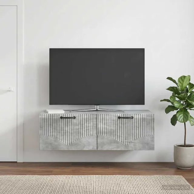 vidaXL Wandbeugel TV-kast Betongrijs 98 x 41 x 30 cm Bewerkt hout