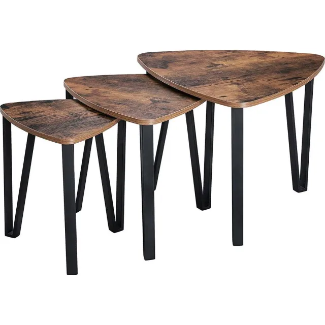Vasagle Salontafel - Salontafel Hout - Salontafel Industrieel - Set Van 3 Bruin
