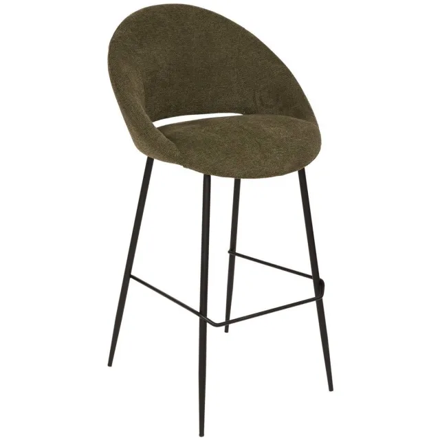 Atmosphera Créateur d'intérieur® Set van 2 barkrukken met omhullende zitting van stof AMAGO Vert cèdre