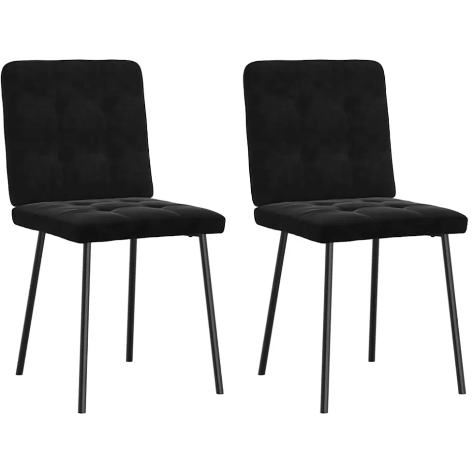 vidaXL Eetkamerstoelen 2 st fluweel zwart, foto 3