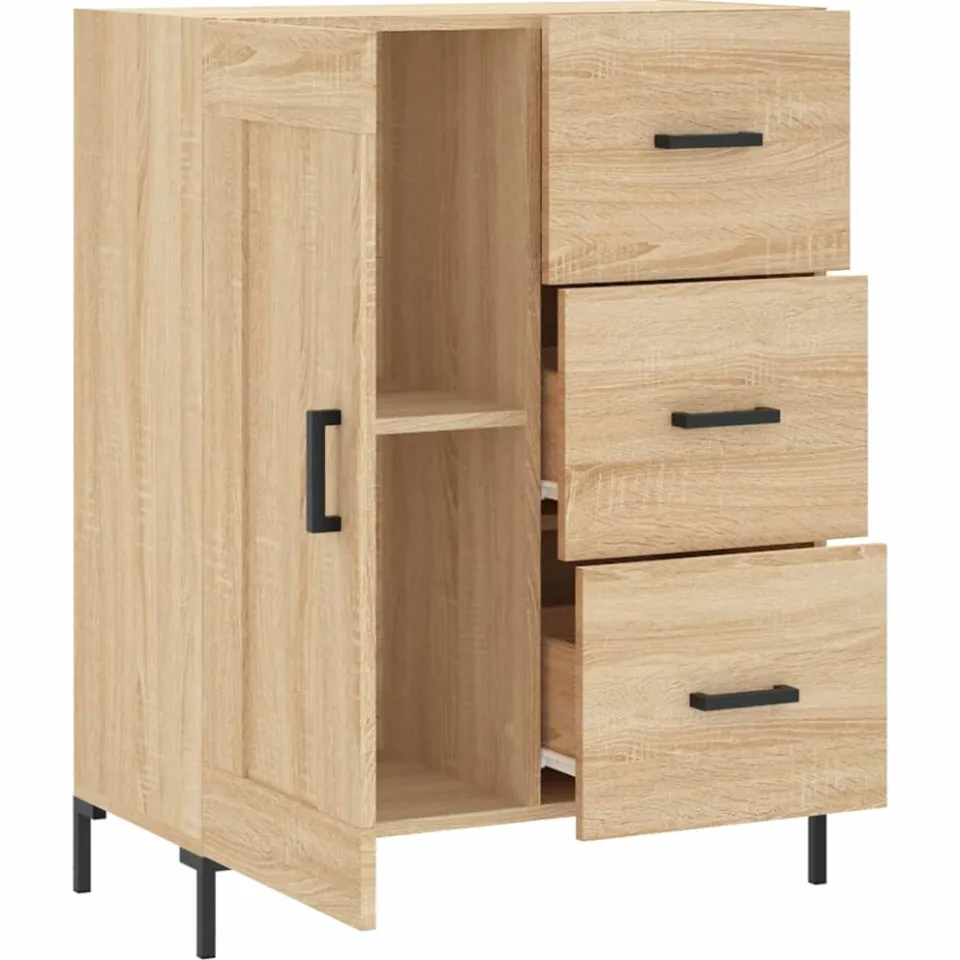vidaXL Dressoir 69,5x34x90 cm bewerkt hout sonoma eikenkleurig, foto 4