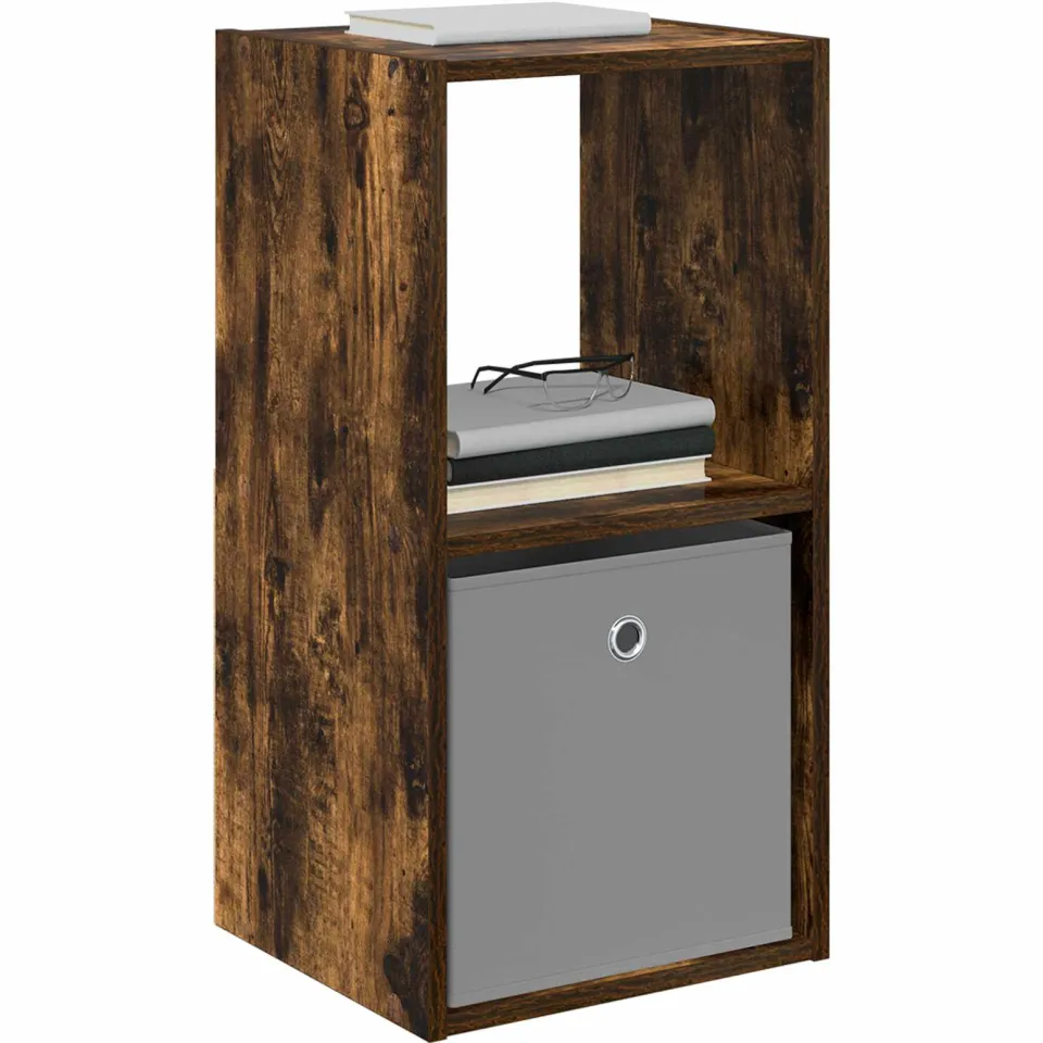 vidaXL Nachtkastje 2 st Gerookt eiken 35 x 32 x 68,5 cm Bewerkt hout Bruin