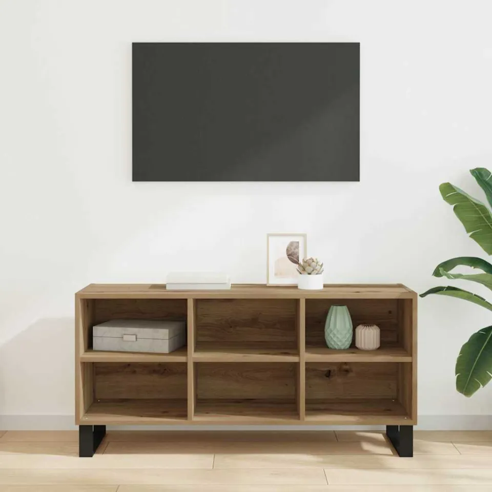 vidaXL TV-kast 103,5 x 30 x 50 cm Artisan Eiken Bewerkt hout, foto 4