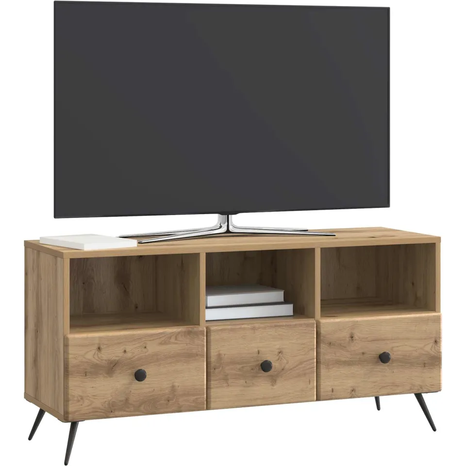 vidaXL TV-kast 102 x 34,5 x 50 cm Artisanaal eiken Bewerkt hout Bruin