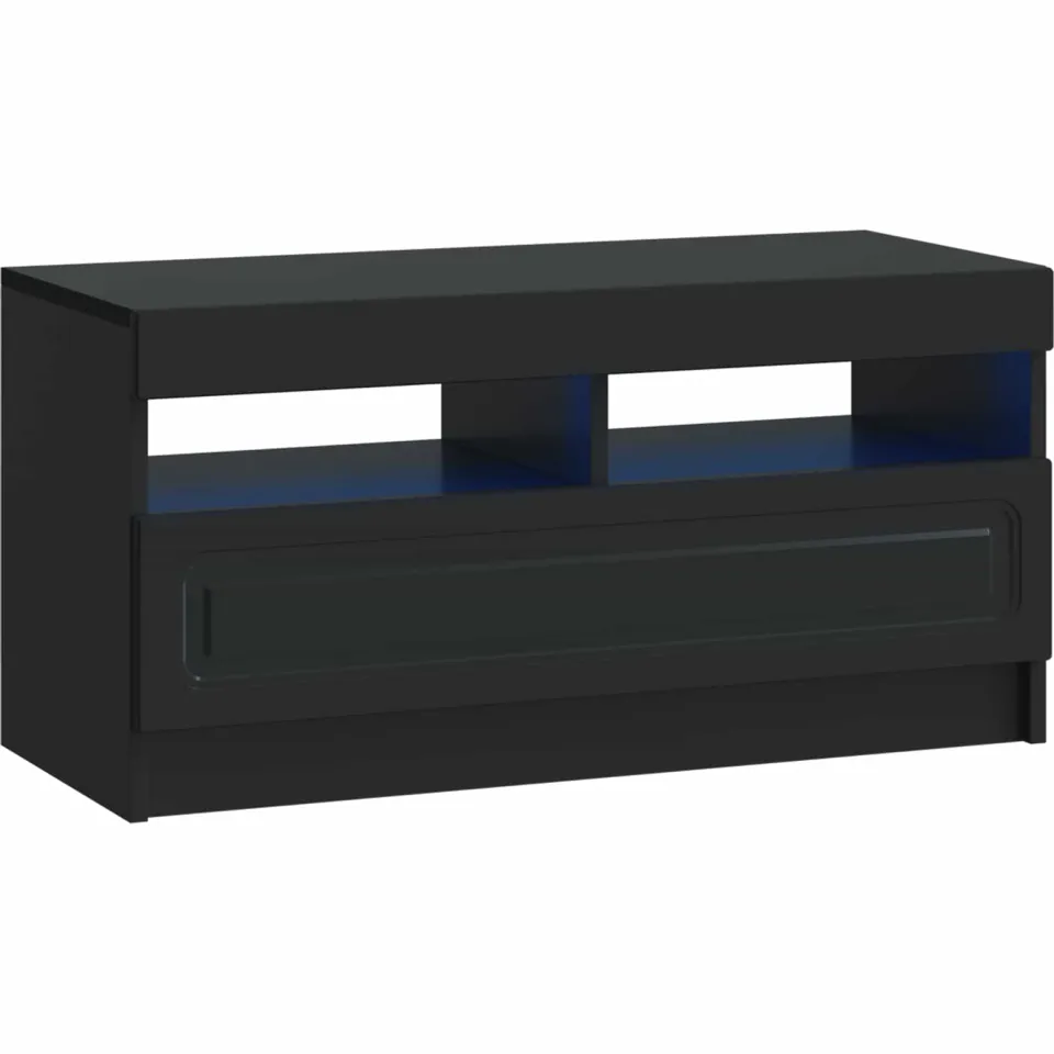 vidaXL LED tv-meubel Zwart Bewerkt hout, foto 3