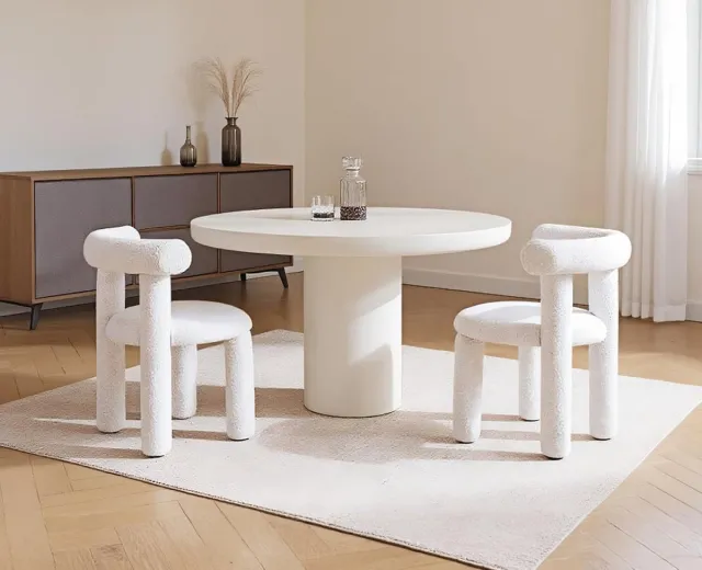 BonBonVibes Set van 2 Eetkamerstoelen Wit – Zacht Gestoffeerde Keukenstoelen zonder Armleuningen – Moderne Accentstoelen voor Eetkamer, Woonkamer & Keuken
