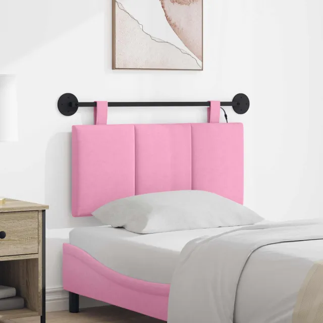 vidaXL Hangend hoofdbord Roze Fluweel