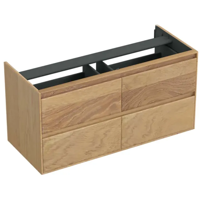Forzalaqua Onderkast Forzalaqua Reno 120x51x60 Cm 4 Lades Softclose Eiken Smoke