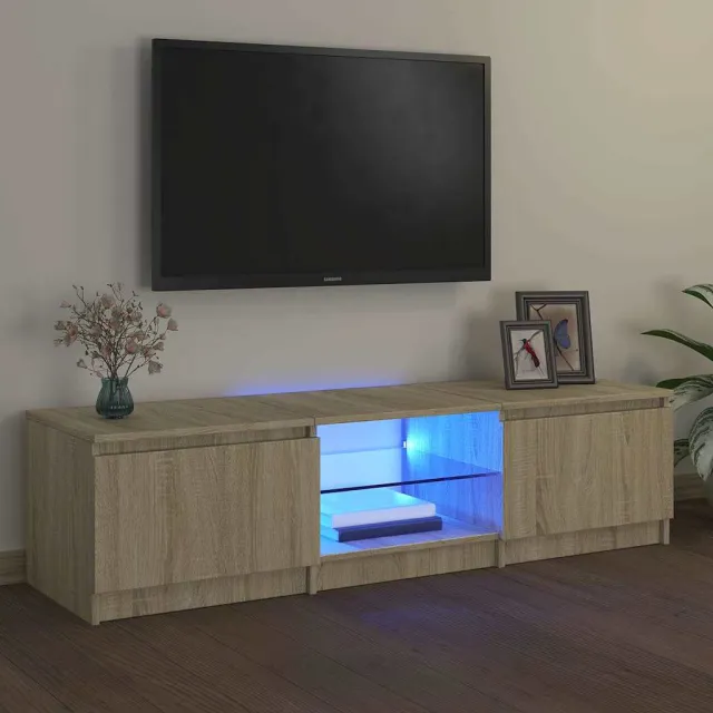 vidaXL Tv-meubel met LED-verlichting 140x40x36 cm sonoma eikenkleur, foto 2