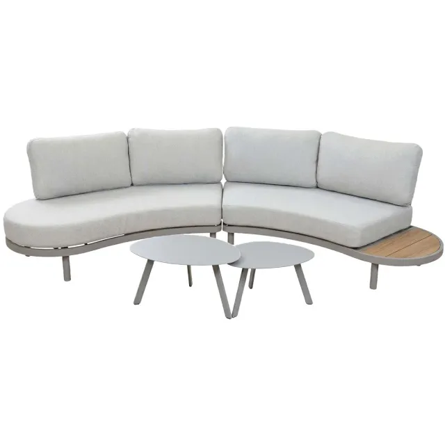 Normin Loungeset Bari | 4-delig | 3 personen | Beige/Camel | Rope & aluminium | Incl. 2 Secli tafels