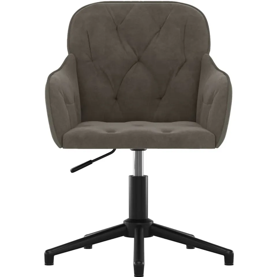 vidaXL Eetkamerstoelen draaibaar 2 st fluweel donkergrijs grijs, foto 4