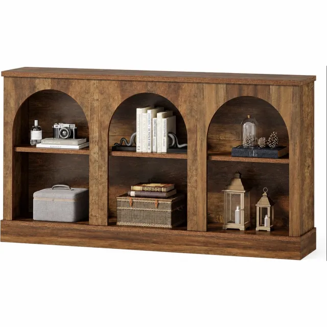C. , R. E. CORE TV-Meubel - TV-Standaard in Boerderijstijl - TV-Console met Opbergkasten en Ruime Opbergvakken - 160x30x80cm - Houtlook Rustiek Bruin