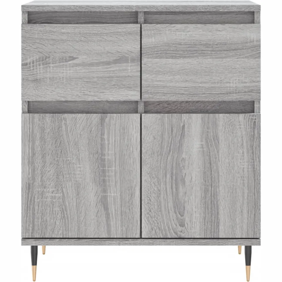 vidaXL Dressoir 60x35x70 cm bewerkt hout grijs sonoma eikenkleurig