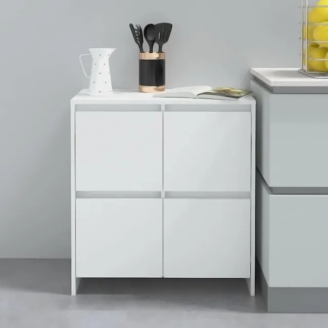 vidaXL Dressoir 70x41x75 cm bewerkt hout wit, foto 2
