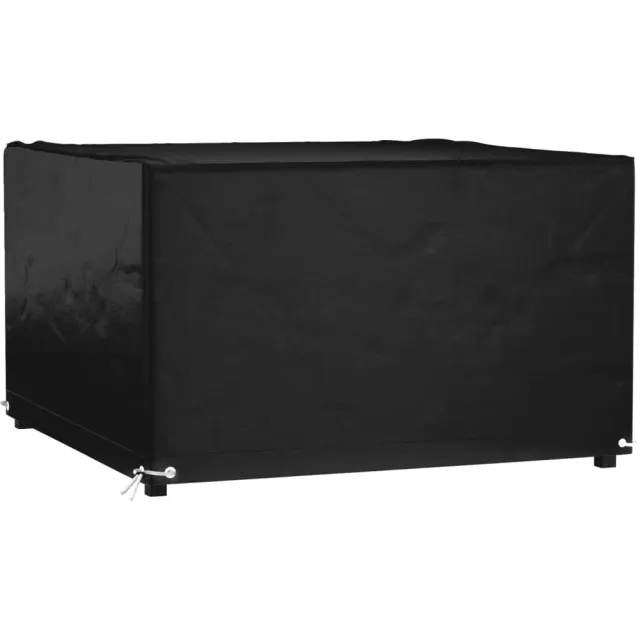 vidaXL Tuinmeubelhoes met 8 oogjes vierkant 125x125x75 cm Zwart