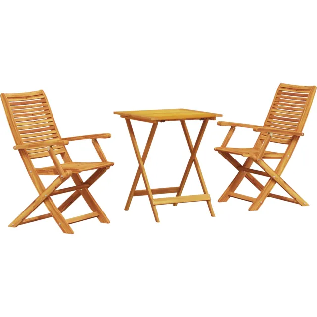 vidaXL Vouw Bistro Set 3 st Bruin Massief Acaciahout