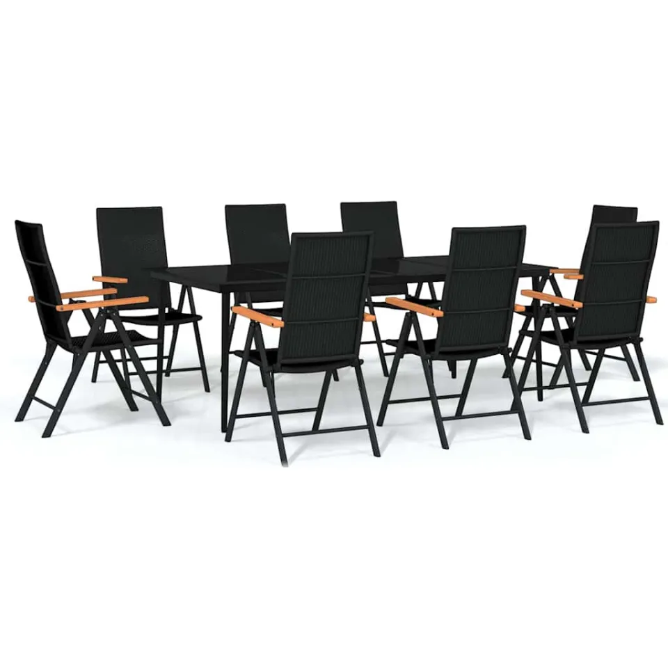 vidaXL 9-delige Tuinset zwart, foto 3