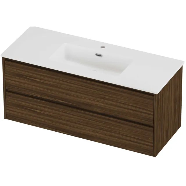 Proline Tribute Badmeubelset Porselein Elegant 1 Kraangat 120x46x54 cm Mat White Cabana Oak Eiken