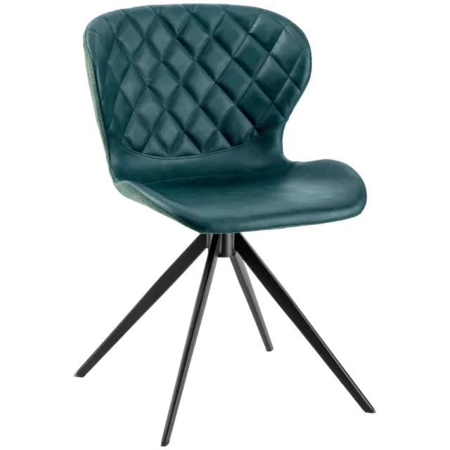 Vega 2x VEGA Stoel Kansas; 49x56x78 cm (BxDxH); zitting petrol, frame zwart; 2 stuk / verpakking