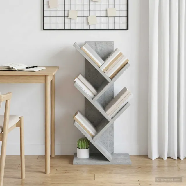 vidaXL Boekenkast in de vorm van een boom 4-vaks 30 x 18 x 60 cm grijs, foto 2