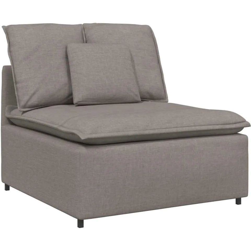 vidaXL Modulaire bank met voetenbank en kussens stof taupe