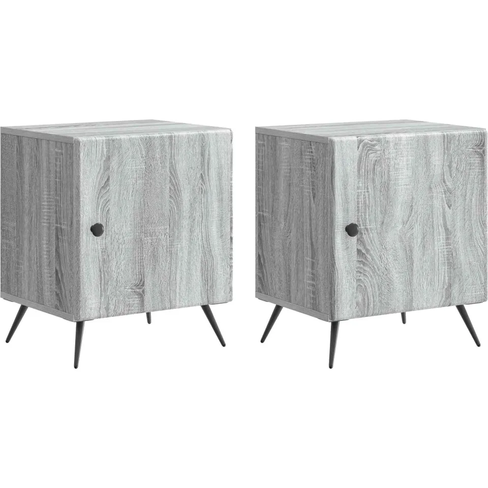 vidaXL Nachtkastje 2 st Grijs sonoma 43 x 34,5 x 50 cm Bewerkt hout, foto 3