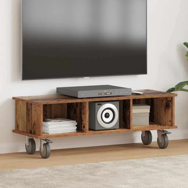 vidaXL TV-standaard 100 x 35 x 35 cm Oudhout Bewerkt hout Bruin